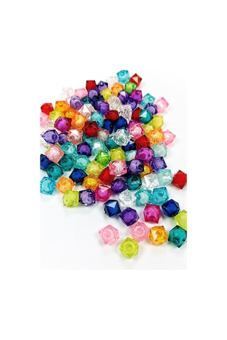 Küp Boncuk İçten Boncuklu Bileklik Çanta Boncuğu 10 Mm 50 Gr Karışık Renk - Bnc447