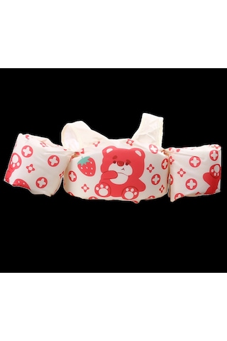 Toyflyer Ayıcık Desenli Kolluklu Çocuk Yüzme Yeleği Gövde Destekli 2-6 Yaş 15-30 Kg Fl005