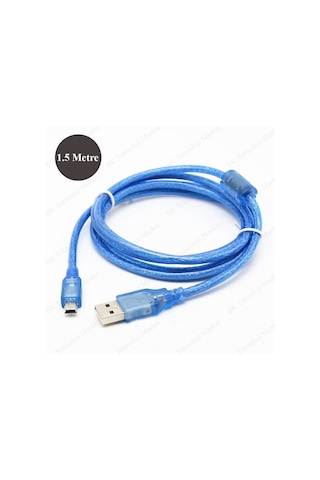Mini Usb 5 Pin Fitreli V3 Şarj Data Kablosu - 1.5 Metre