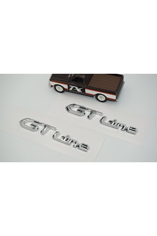 Dk Tuning Gt Line Çamurluk Yanı Krom Metal Yazı Logo Amblem Seti Peugeot İle Uyumlu Bagaj Arma