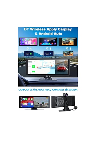 4k 10.26 Inç Ultra Hd Wifi Carplay Ön Arka Araç Kamerası İkisi Bir Arada Set Ios Android Navigasyon