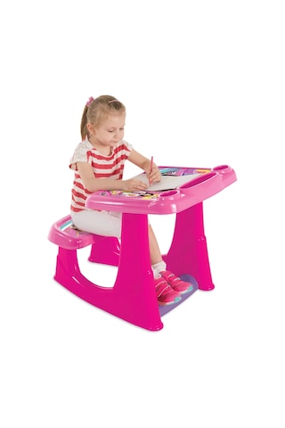 Barbie Çalışma Masası - Çalışma Masaları - Eğitici Masa - Aktivite Masası Renkli