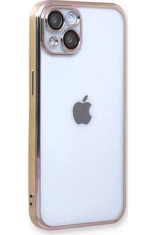 Gld-spt- Newface Apple Uyumlu iPhone 13 Kılıf Razer Lensli Silikon - Gold