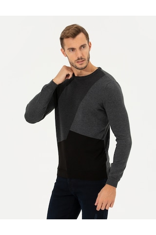 Pierre Cardin Erkek Gri Melanj Triko Kazak 50261154-vr086 Gri Melanj