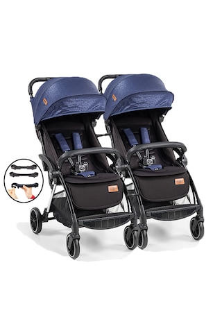 Baby2go Tulipa Cabin Otomatik Katlanan İkiz / Siyah Mavi