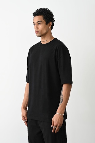 Unisex Basic Avrupa Kalıp/oversize Fit Kesim Bisiklet Yaka Kısa Kollu T-shirt 001