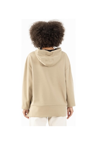 Maraton Sportswear Comfort Kadın Kapşonlu Uzun Kol Basic Açık Vizon Sweatshirt 21915-açık Vizon Açık Vizon