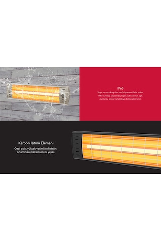 Dysis DH-7486 Art Plus Karbon Serisi IP65 Suya-Toza Dayanıklı 2300 W Bej İç/Dış Mekan Isıtıcı
