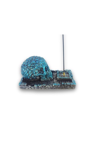 Kuru Kafa Büyük Çubuk Tütsülük Ve Tealight Mavi