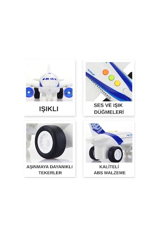 Sesli Işıklı Sürtmeli 1:16 Ölçek Oyuncak Yolcu Uçağı