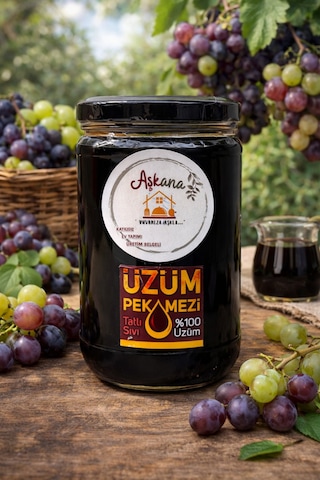 Üzüm Pekmezi, 800 G,cam Kavanozlu,katkısız, Şeker İlavesiz, Doğal,%100 Manisa Üzümü