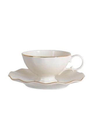 2 Kişilik 4 Parça Porselen Gold Yaldızlı Çay Neskafe Fincan Takımı 170 Ml Altın Fincan Seti -lilyum Gold