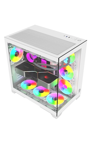Gameline Robust Premium 7x Rgb Fanlı Usb 3.0 Type-c Gaming Bilgisayar Kasası Beyaz
