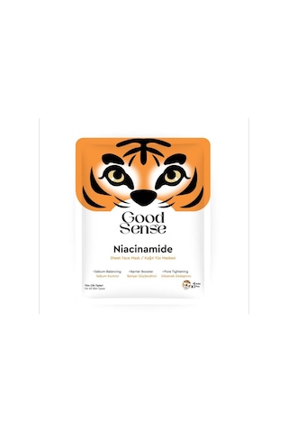 Tiger Desenli Niacinamide Kağıt Yüz Maskesi Sebum Dengeleyici Gözenek Sıkılaştırıcı Bakım