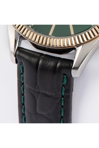 Jacques Lemans Jl.50-4w Quartz Deri Siyah Yeşil Kadran 10 Atm 34 Mm Kadın Kol Saati Gri