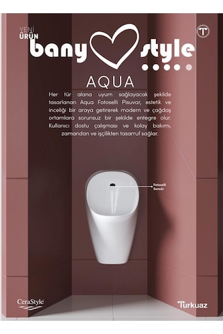 Turkuaz Seramik Cerastyle Aqua Fotoselli Pisuar