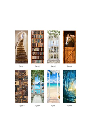 Reedark Pvc Ahşap Gövde Desenli 3d Kapı Sticker - 77x200cm, Doğal Isı Sağlar, Hasarlı Yeri Gizler, Kolay Uygulanır Diğer