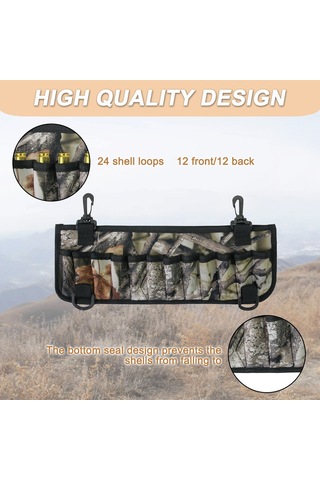 Aubyhe Kamuflaj Neopren Askeri Bel Çantası - Avcı Mühimmat Depolama Çantası Gri Desenli 36x13cm