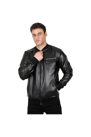 Deepsea Erkek Siyah Suni Deri Kolej Mont 23020660 Siyah