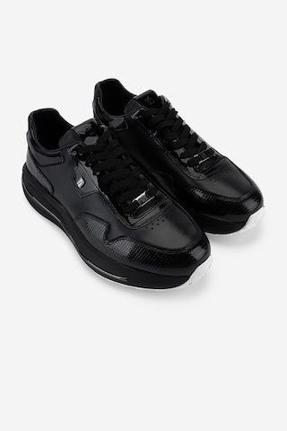 Valmenti Erkek Hakiki Deri Siyah Rugan Sneakers & Spor Ayakkabı 381 23350 Erk Ayk Y26 Sıyah Rgn Siyah1