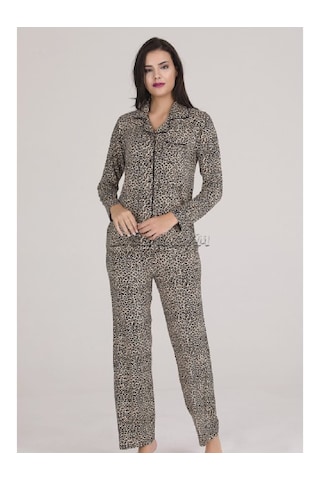 Chiser Kadın Leopar Desenli Pijama Takımı Leopar