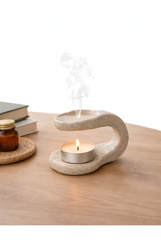 Cogo Seramik El Yapımı Stoneware Seramik Buhurdanlık Minimal Tasarım