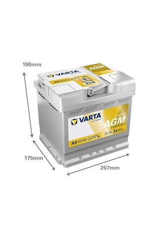 Varta A9 12v 50ah 540a Dynamic Start Stop Agm Akü Üretim Tarihi:2025