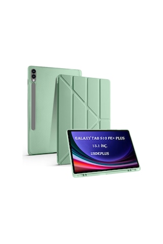 Samsung Uyumlu Galaxy Tab S10 Fe+ Plus Kılıf Kalem Bölmeli Trifolding Case X620 X626 Kapaklı