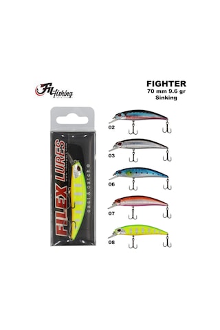 Filex Lures Fighter Sinking Maket Balık 70 Mm 9.6 Gr