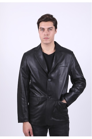 New Zaya Leather Erkek Blazer Deri Ceket Hakiki Deri Siyah