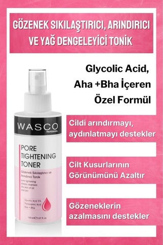 Gözenek Sıkılaştırıcı, Arındırıcı Ve Yağ Dengeleyici Tonik 150 Ml Glycolic Acid, Aha + Bha
