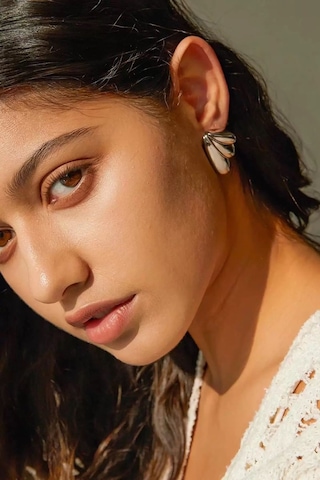 Caş Dekorasyon Gümüş Renk Çelik Küpe/ Çift Gümüş