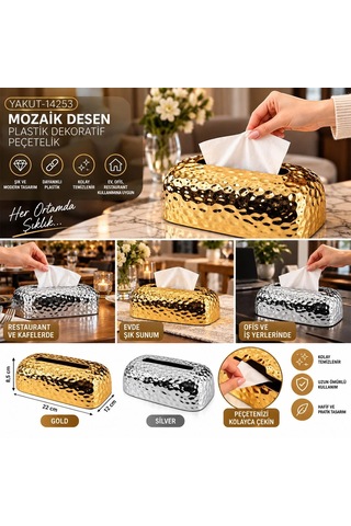 Oval Plastik Dekoratif Peçetelik Standart