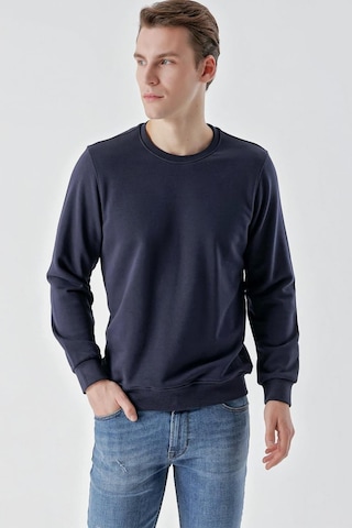 Slimfit Bisiklet Yaka Düz Renk 2 İplik Erkek Sweatshirt 001