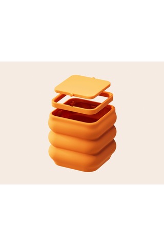 Northcity 3d Baskı Baklava Formlu Sallanır Kapaklı Çöp Kutusu Büyük Boy Mutfak Banyo Ofis Kovası 157x157x148 Mm Turuncu