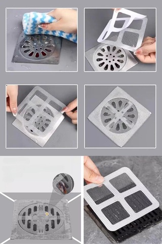 10'lu Banyo Ve Mutfak Lavabo Koku Ve Haşere Böcek Önleyici Gider Filtresi - Kl-b10l-7 Beyaz - Gri