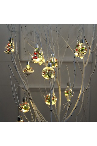 Konesam Islak Ve Kuru Ortamlar İçin Dayanıklı Plastik Led Askı Lambası - Noel, Parti, Bahçe Dekorasyonu Sıcak Beyaz Işık