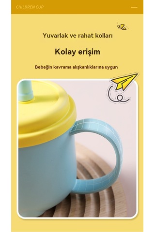 Aurora Saplıçocuk Su Bardağı, Silikonısıyalımıkap, Düzmeye Ve Sızdırmaz Sarı