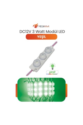 Dc 12v 3w Yeşil Modül Parmak Led Su Geçirmez Tabela Aydınlatma Dekoratif Led Modül 1 Adet