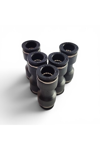 Pnömatik Düz Ekleme Jakı Hortum Birleştirici Rekor 4 - 6 - 8 - 10 - 12 Mm Seçenekli - 5'li Set