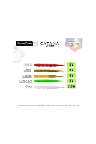 Naniwaosakashi Catana Worm 8cm Suni Yem