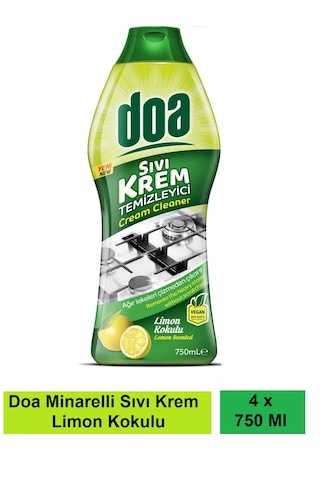 Doa Sıvı Krem Temizleyici Limon Kokulu 750 Ml Vegan X 4 Adet 2'li Set