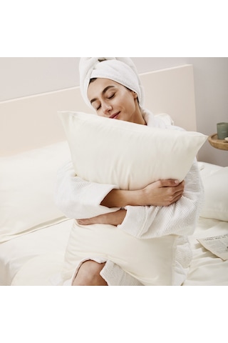 Linens X Tencel Lyocell Çift Kişilik Lastikli Çarşaf Beyaz