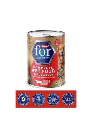 Biftekli Yetişkin Köpek Yaş Maması 400 Gr - Kolajen Destekli