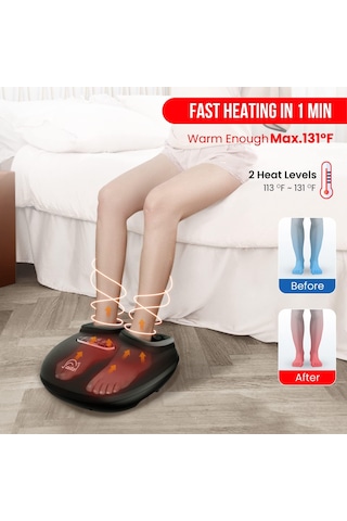 Snailax Shiatsu Ayak Masajı Isı İle Derin Yoğurma Sıkıştırma Titreşim Ayak Masajı Plantar Fasiit Nöropati Ayak Isıtıcı Masa Altında Boyutu 13 Erkekler İçin Hediyeler