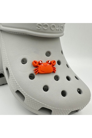 Crocs Terlik Süsü Ve Aksesuarı , Çanta Süsü Jibbitz 3d Yengeç 03 Görsel Figür Aksesuar Turuncu