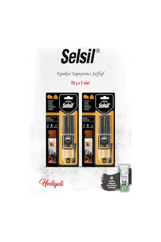 Selsil 2 Adet Şırınga Epoksi Yapıştırıcı Şeffaf, Rosıe