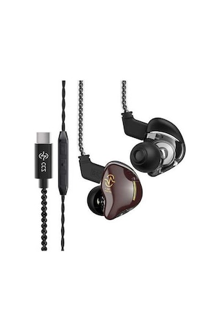 Pazly Kahverengi/siyah Ccz Profesyonel Kulak İçi Kulaklık Ergonomik Tasarım 10mm Çift Manyetik Bas Ve Tiz Spor Müzik İçin Siyah