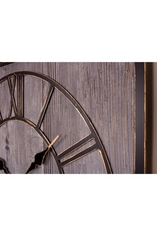 Regal 2694B1 Ultıma Eskitme Kare Metal Çerçeve 53Cm Duvar Saati Metalik