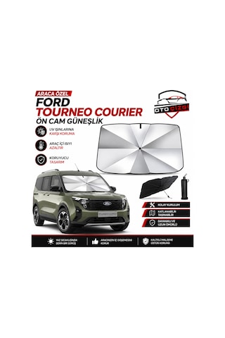 Ford Tourneo Courier Şemsiye Tip Ön Cam Güneşliği Katlanabilir Uv Korumalı Araç Cam Güneşlik